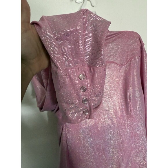 Roper Snap Button Western Shirt Extra Large Holograph Pink Womens Cawgirl Ranch - Picture 3 of 7